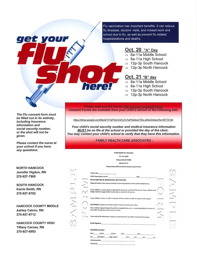 flu shot clinic ad